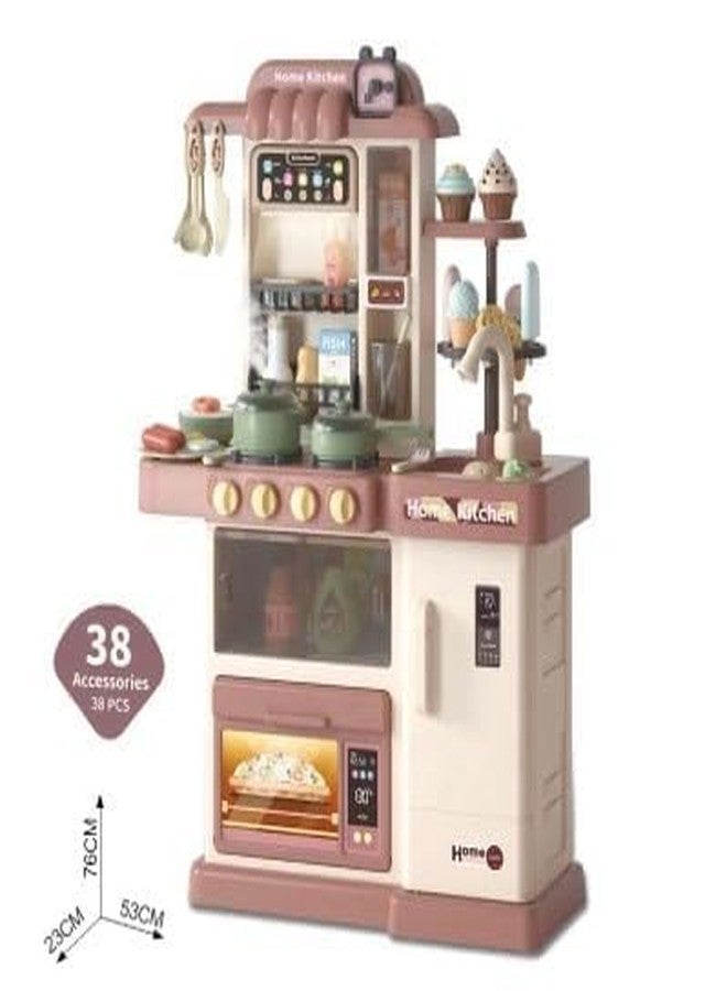 CIRBOX Kids Pretend Play Kitchen Set, Toys with Realistic Sound & Light, Cooking Stove, Sink, Play Food and Accessories, Pretend CIRBOX Playset Gifts for Toddlers Girls Boys. (Modern Kitchen Set) - Image 2